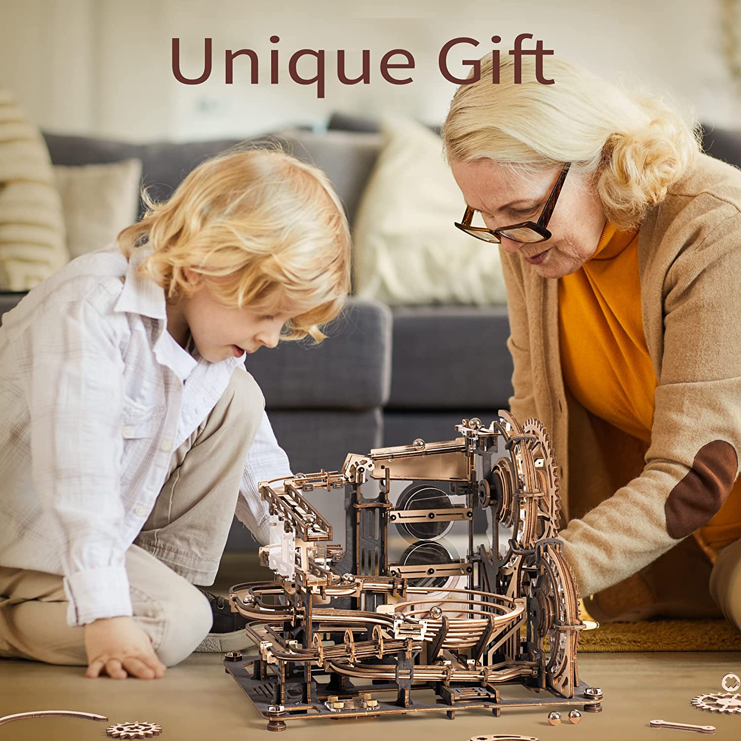 Robotime ROKR Marble Night City 3D Wooden Puzzle Games Assembly Waterwheel Model Toys For Children Kids Birthday Gift thumbnail 10