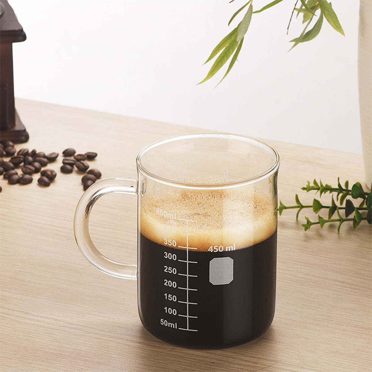 1 PCS Transparent Tape With High Borosilicate Glass Cup, Coffee Cup, Coffee Sharing Cup With Scale Identification thumbnail 9