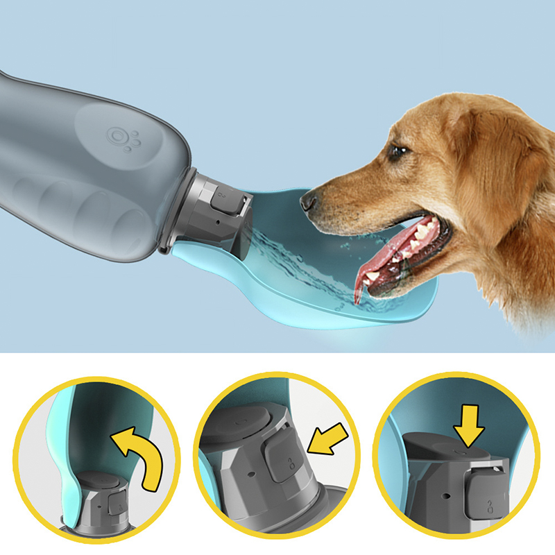 800ml Dogs Water Bottle Portable High Capacity Leakproof Pet Foldable Drinking Bowl Golden Retriever Outdoor Walking Supplies Pet Products thumbnail 7