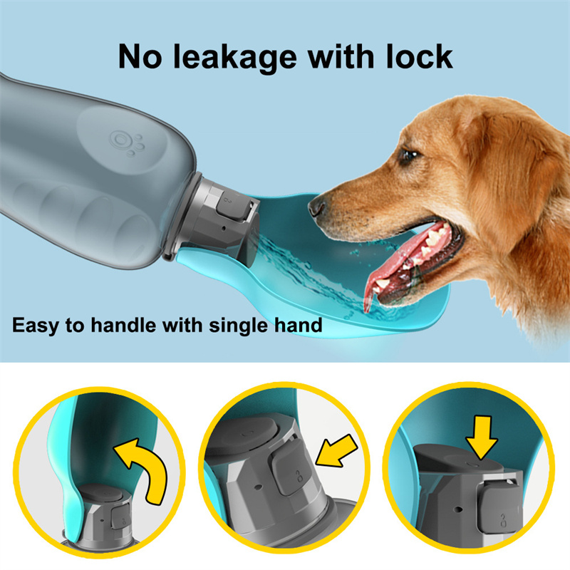 800ml Dogs Water Bottle Portable High Capacity Leakproof Pet Foldable Drinking Bowl Golden Retriever Outdoor Walking Supplies Pet Products thumbnail 2